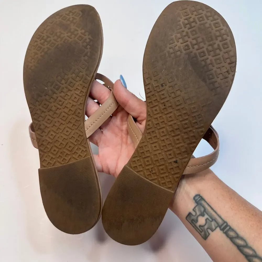 Tory Burch Tan Miller Logo Sandal
